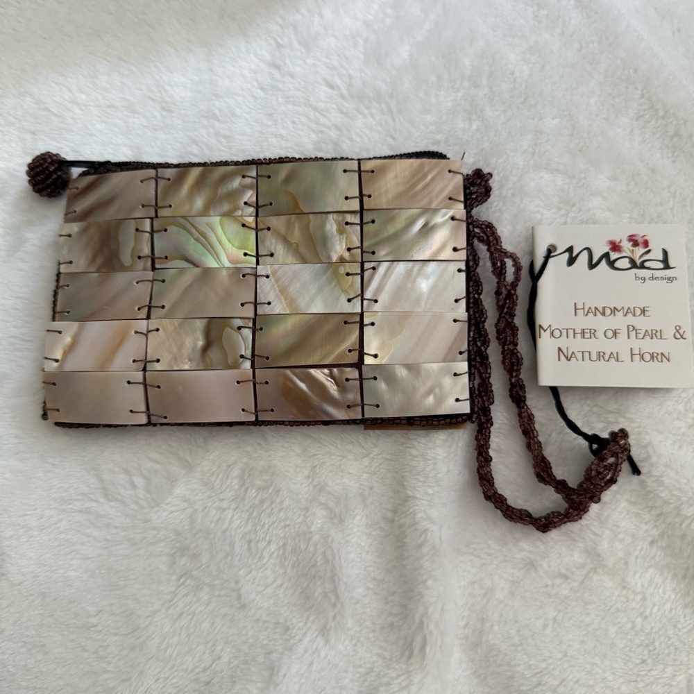 Handmade Mother of Pearl Wallet Wristlet